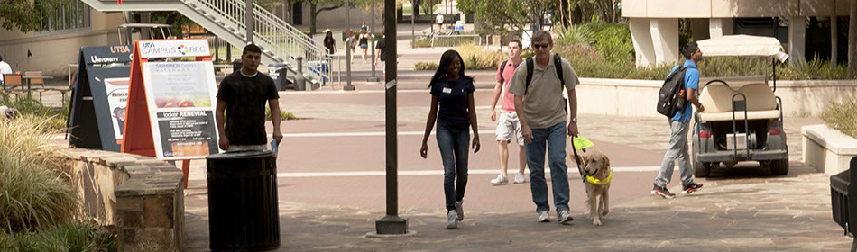 Service Animal Guiding Student