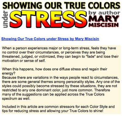 True Colors - Showing Our True Colors
