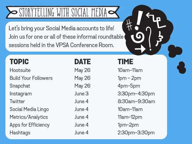 Storytelling with Social Media Schedule