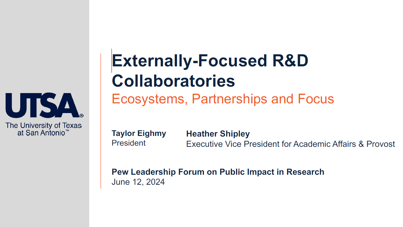 Presentation: Externally Focused R&D Collaboratories