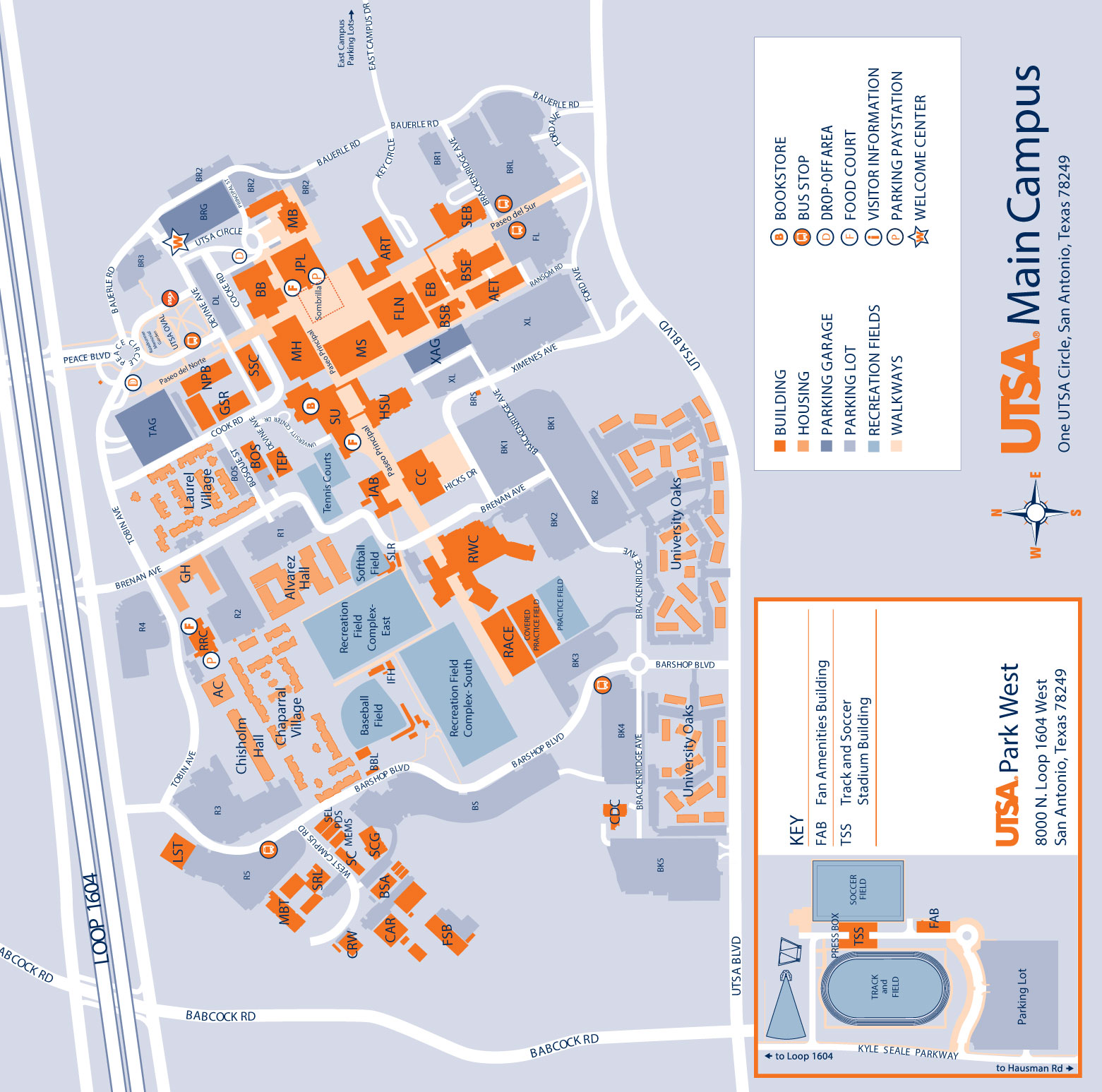 Utsa Main Campus Map - Wynne Karlotte