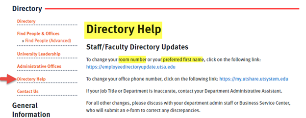 Directory Help