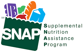 SNAP clip art of a green bag with groceries inside for the Supplemental Nutrition Assistance Program