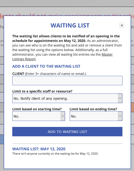 waitinglist registration software